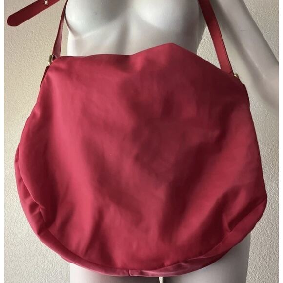 Marc by Marc Jacobs Bag Nylon Natasha Large Crossbody Shoulder Pink Watermelon - Picture 2 of 16